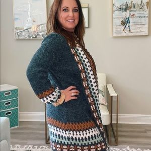 Tribal Sweater Open Cardigan